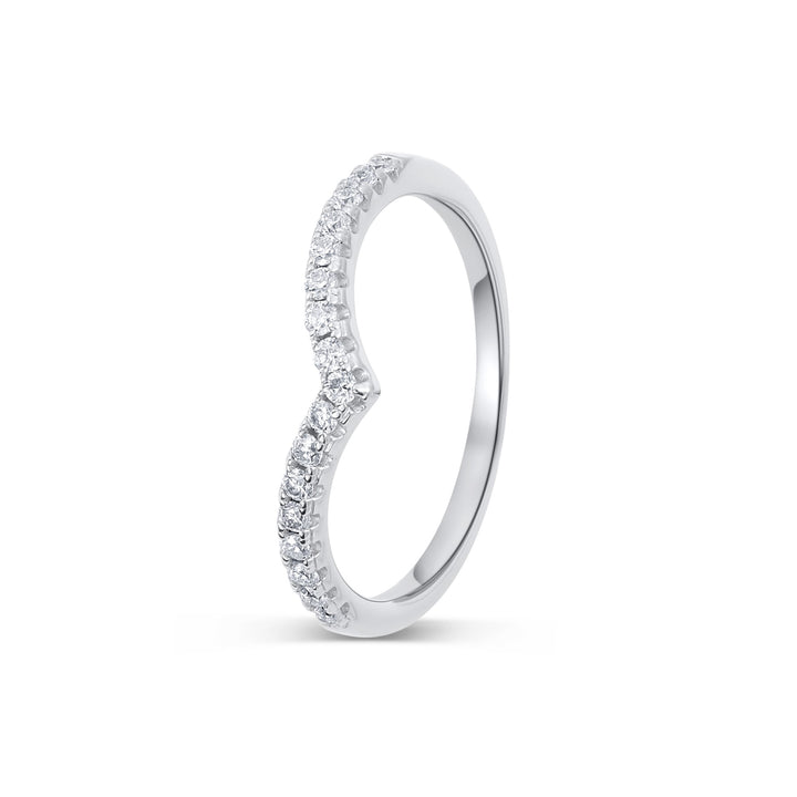 V-Contour Diamond Wedding Band