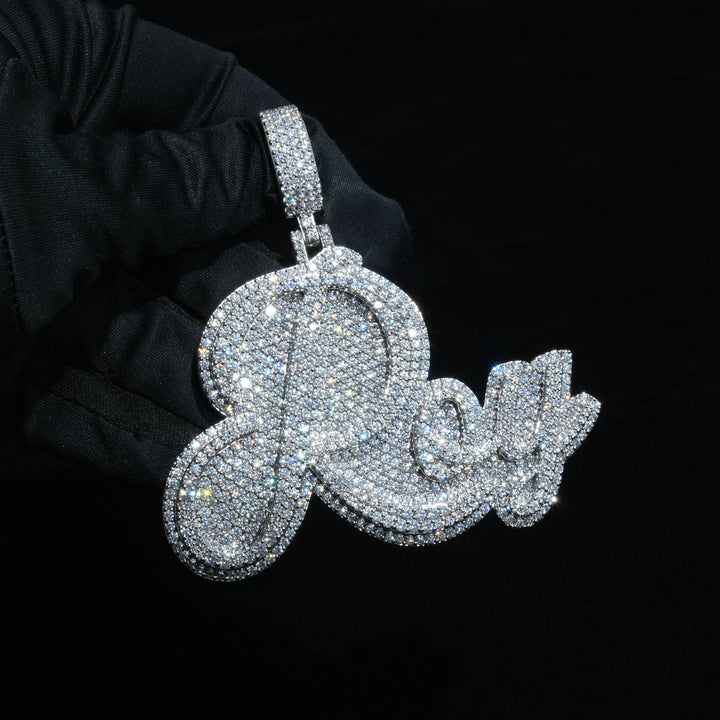 Capitalized Script Custom Name Pendant