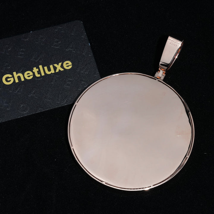 Baguette Two Initials Round Disc Pendant