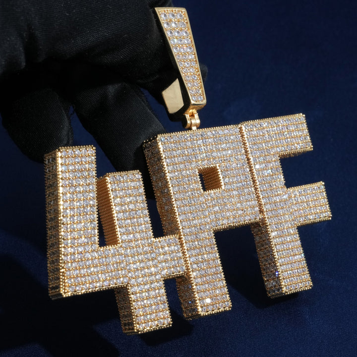Custom 3D Diamond Thick Name Pendant Necklaces