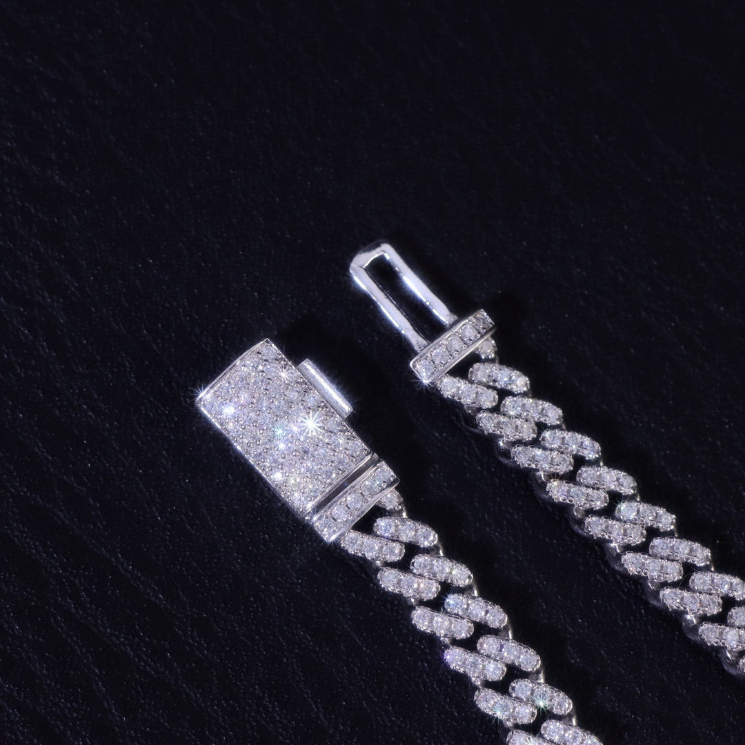 14 mm zweireihiges kubanisches Gliederarmband in Weißgold