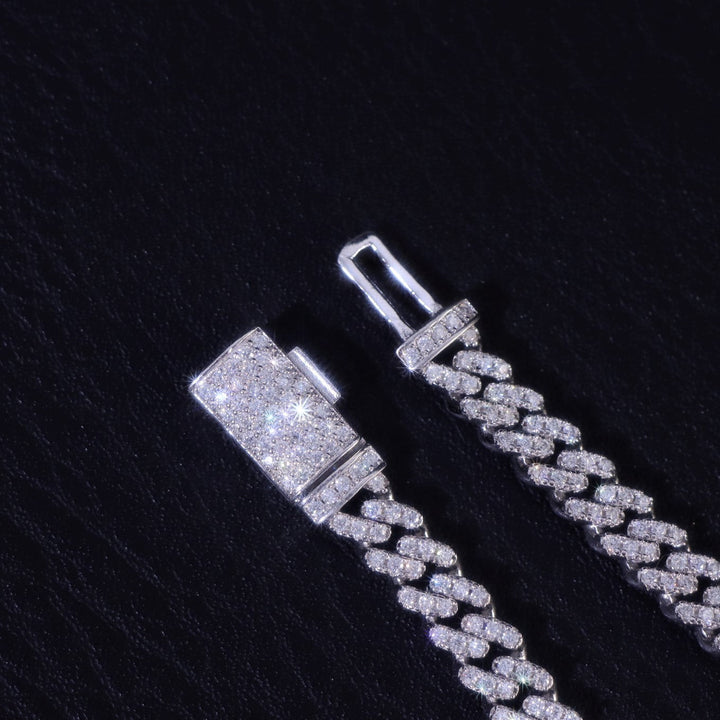 14 mm zweireihiges kubanisches Gliederarmband in Weißgold