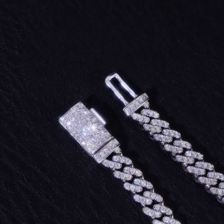 6mm Moissanite S925 Cuban Chain in White Gold