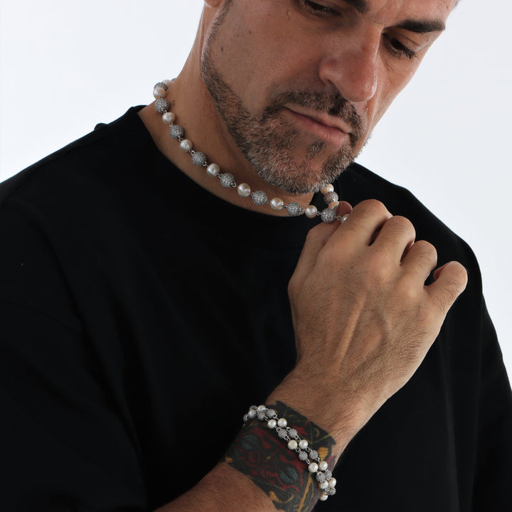Iced Beads & Pearl Necklace
