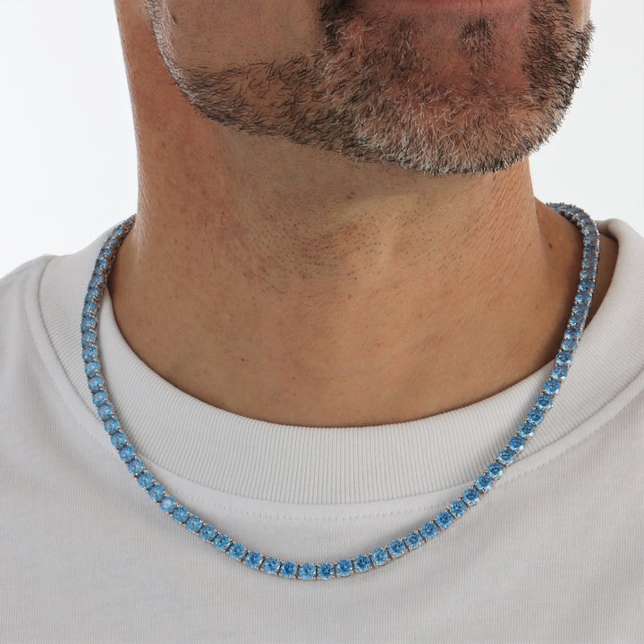 5mm Tennis Chain - Aqua Blue