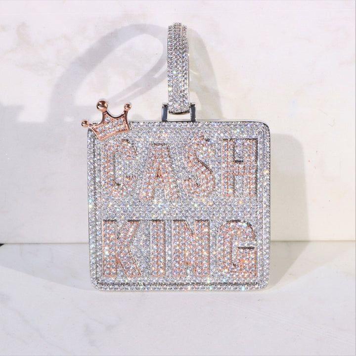 Large Iced Cash King Plate Pendant