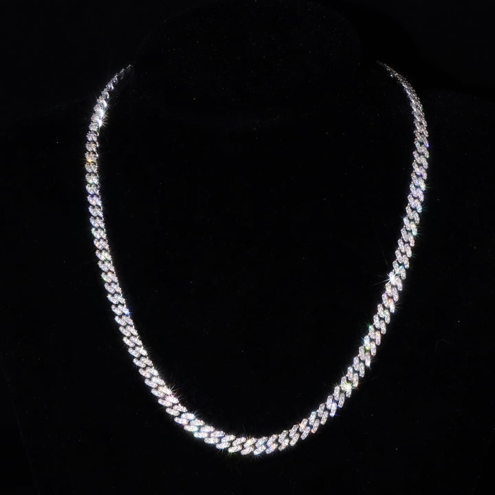 6mm Moissanite S925 Cuban Chain in White Gold