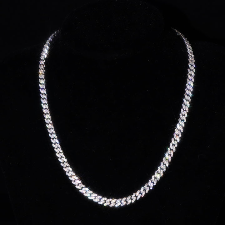 14 mm zweireihiges kubanisches Gliederarmband in Weißgold