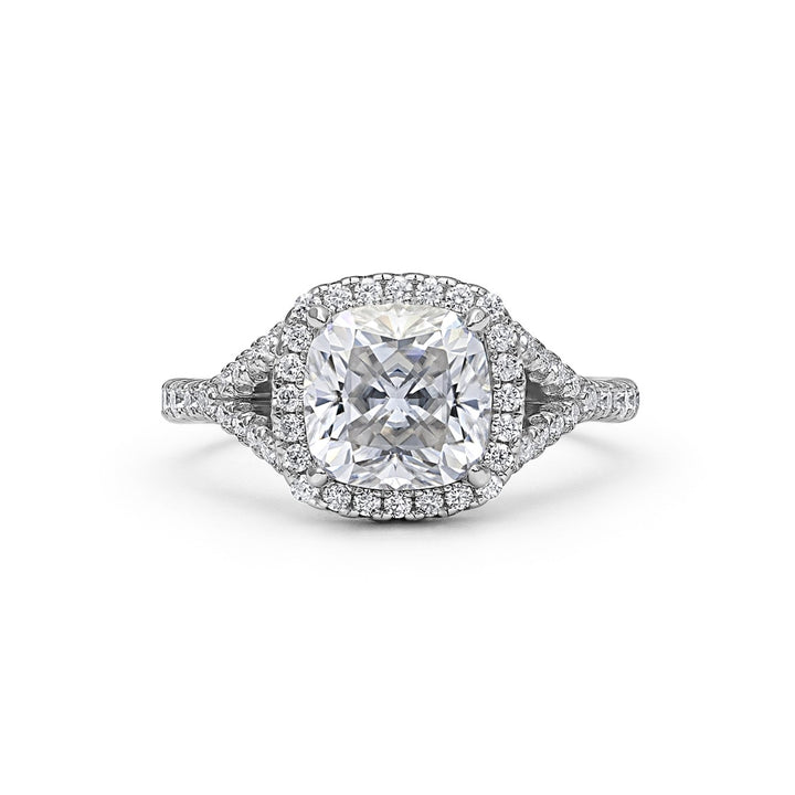 Joy Halo Cushion Cut Moissanite Ring