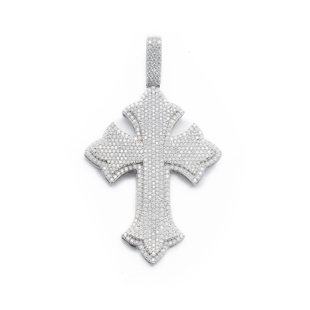 Large Diamond Gothic Cross Pendant