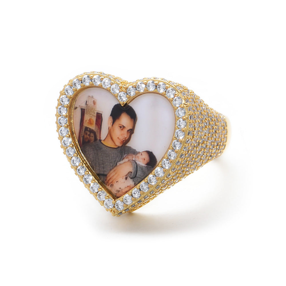 Heart Custom Photo Ring