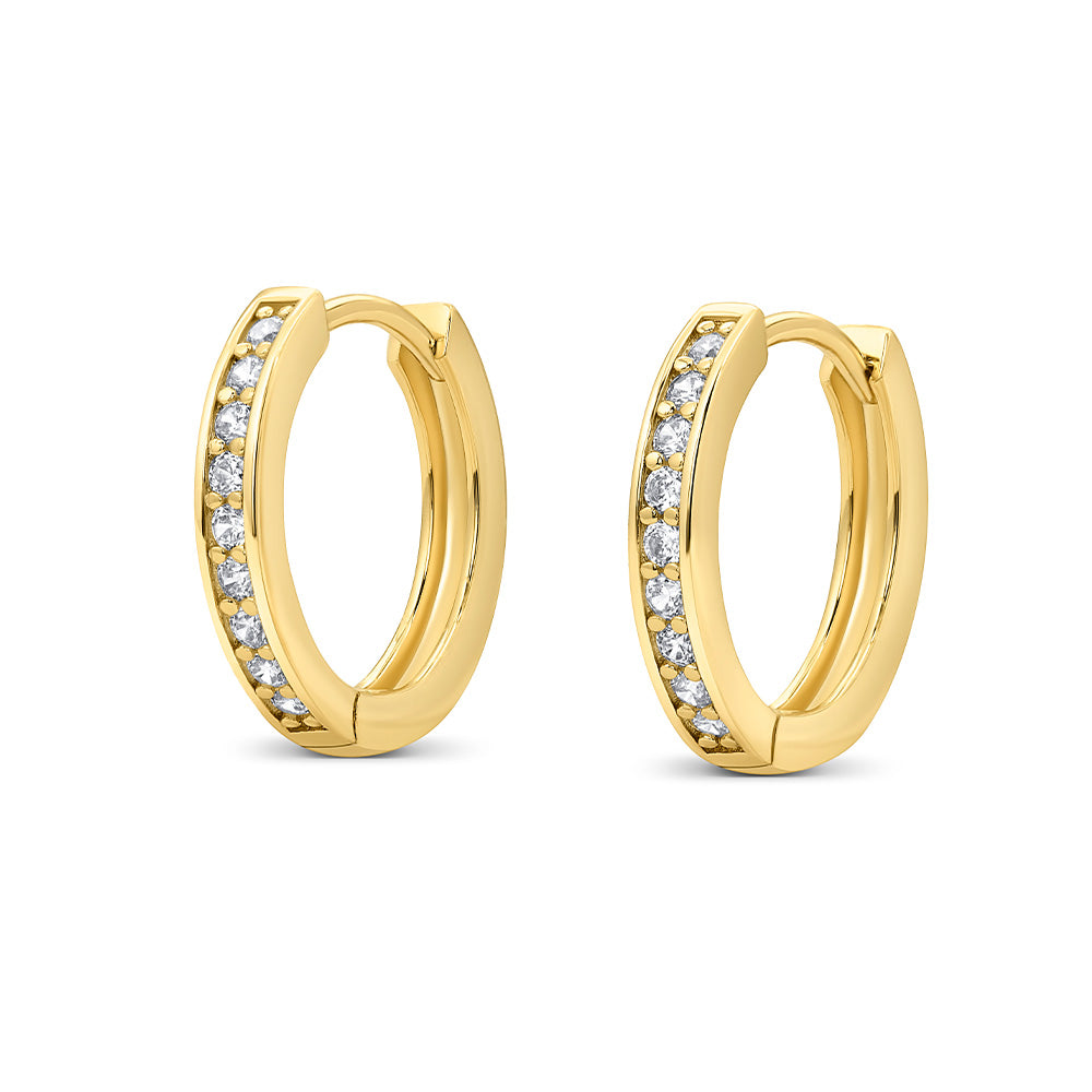 Diamond Huggie Hoop Earrings