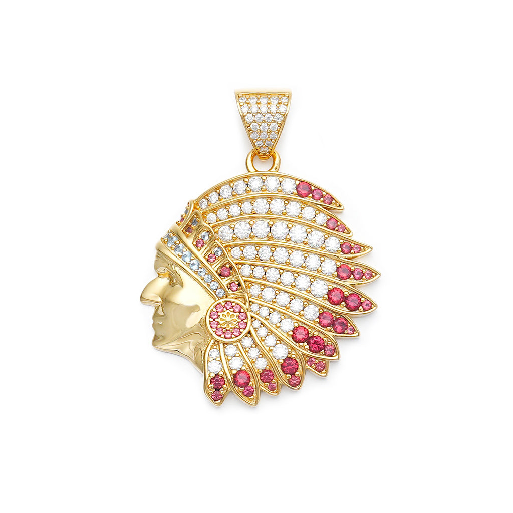Indian Chief Pendant Multi Color