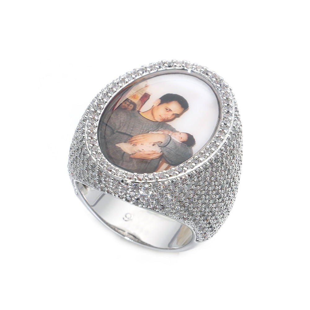 Oval Custom Photo Ring