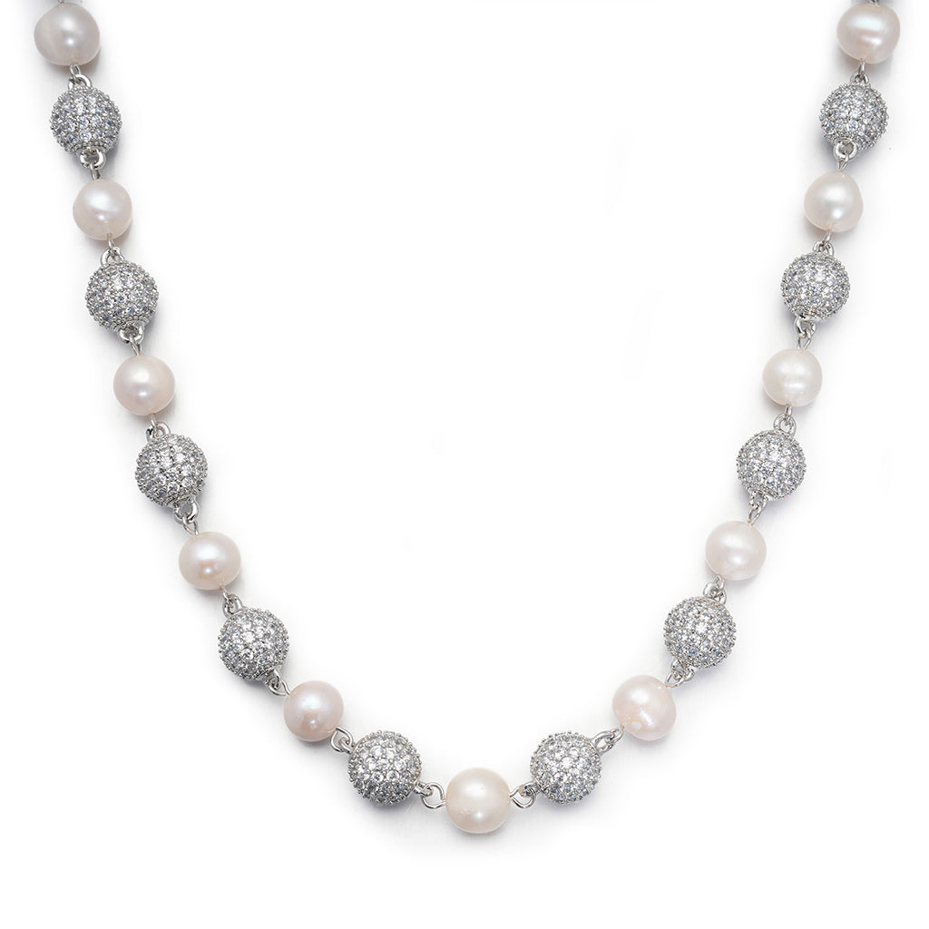 Iced Beads & Pearl Necklace