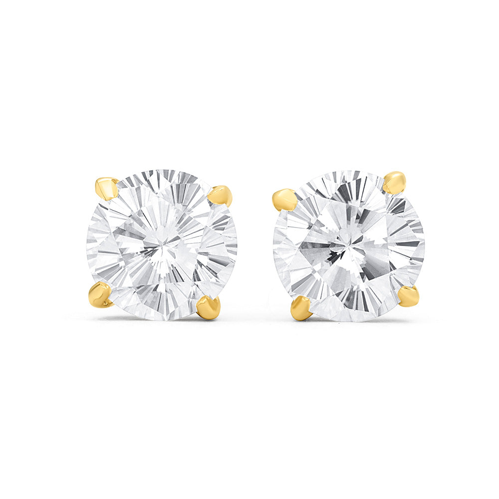 Sakura Cut Solitaire Stud Earrings