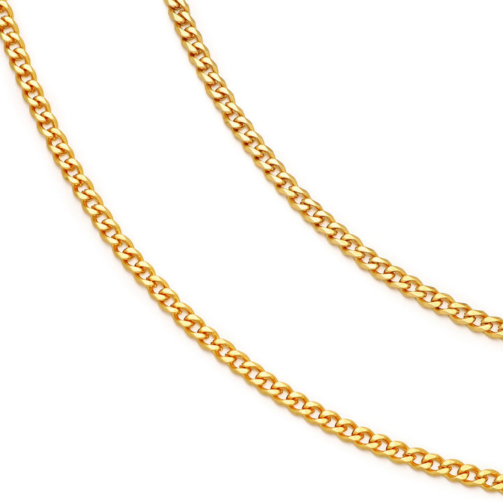 3mm Micro Cuban Link Chain in Gold