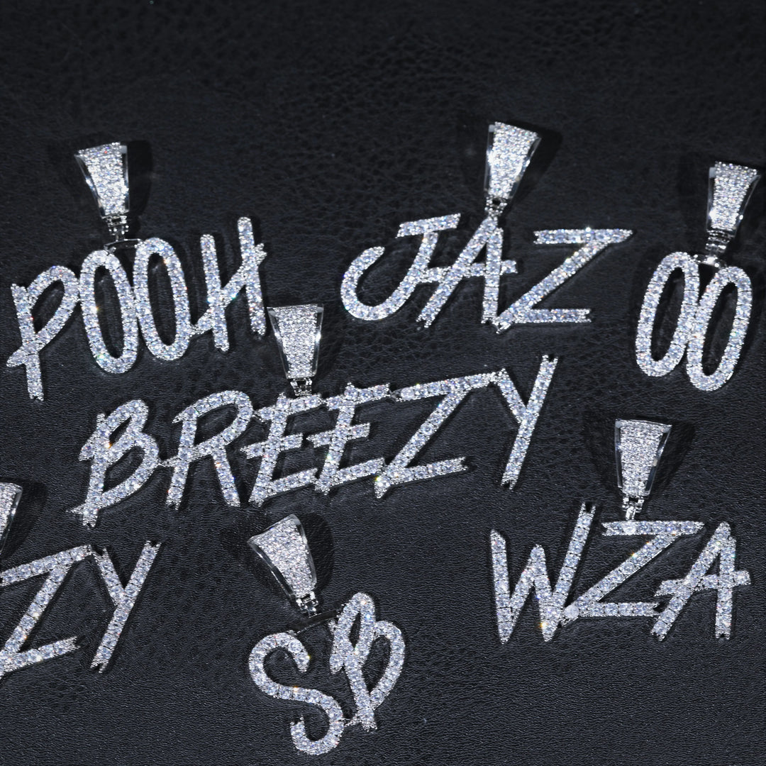 name iced pendants