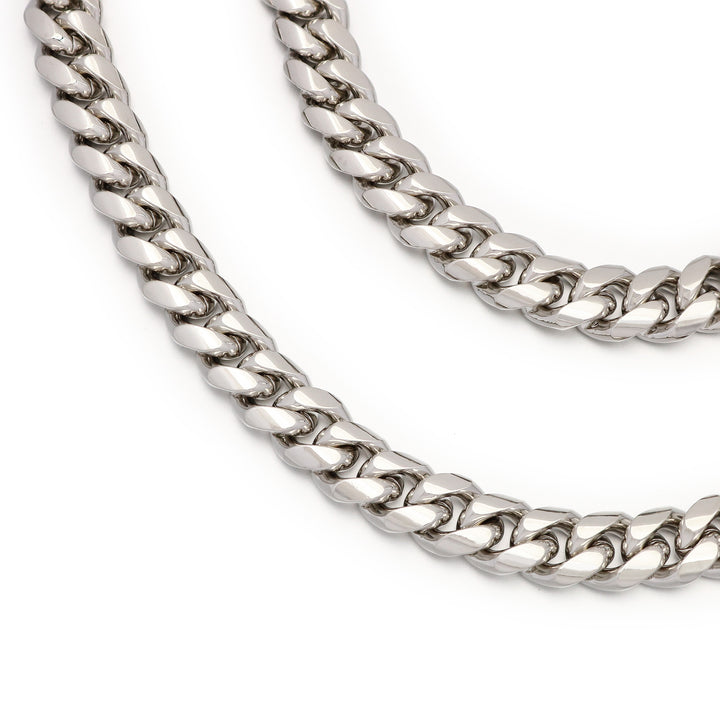 12mm Cuban Link Bracelet in White Gold