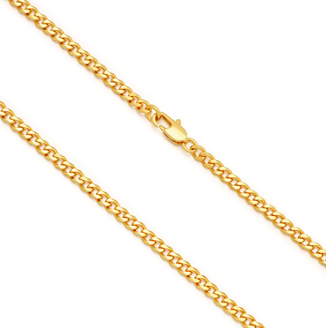 3mm Micro Cuban Link Chain in Gold