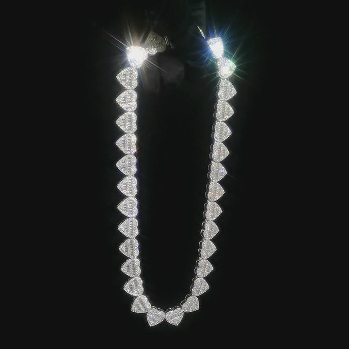 Baguette Moissanite Diamond Heart Bracelet