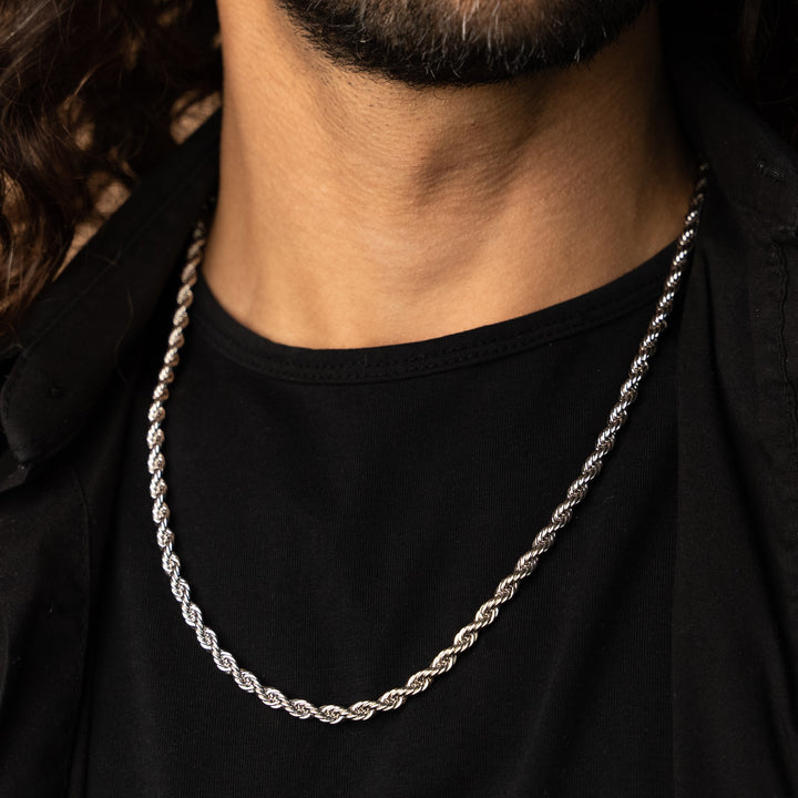 5mm Rope Chain in White Gold
