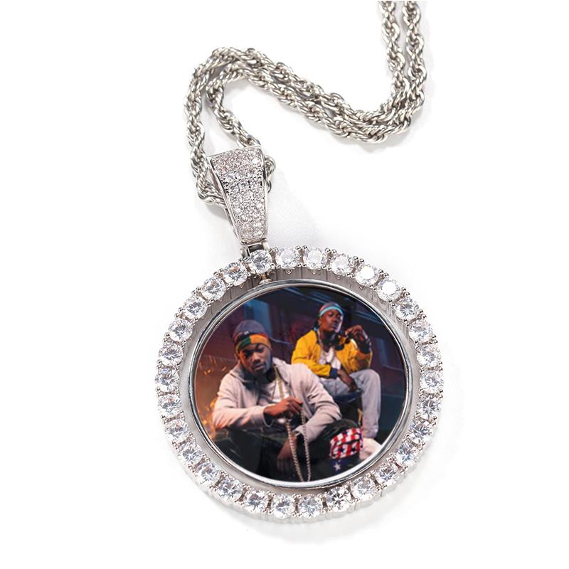 Custom Rotatable Double-Sided Photo Pendant