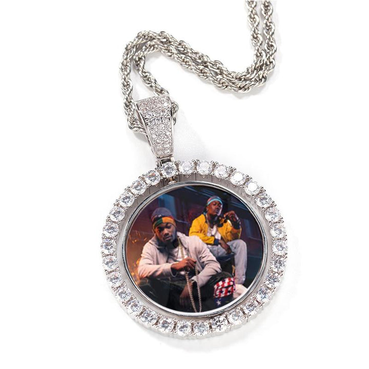 Custom Rotatable Double-Sided Photo Pendant