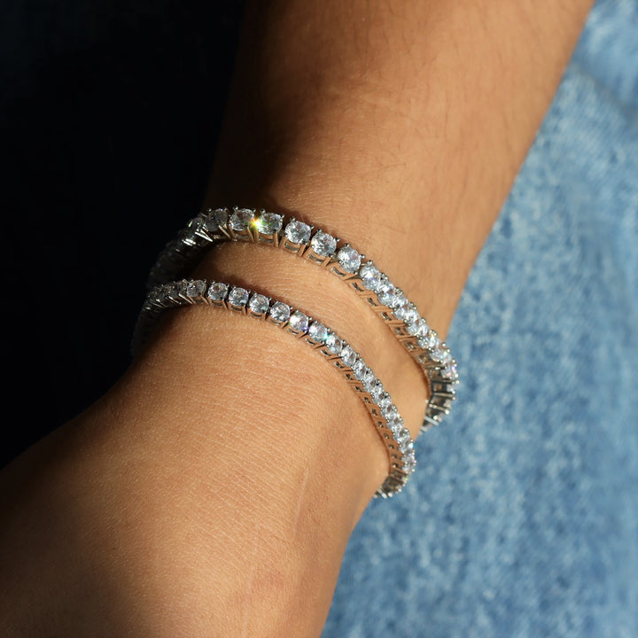 Women's 4mm Round Cut Diamond Tennis Bracelet in White Gold