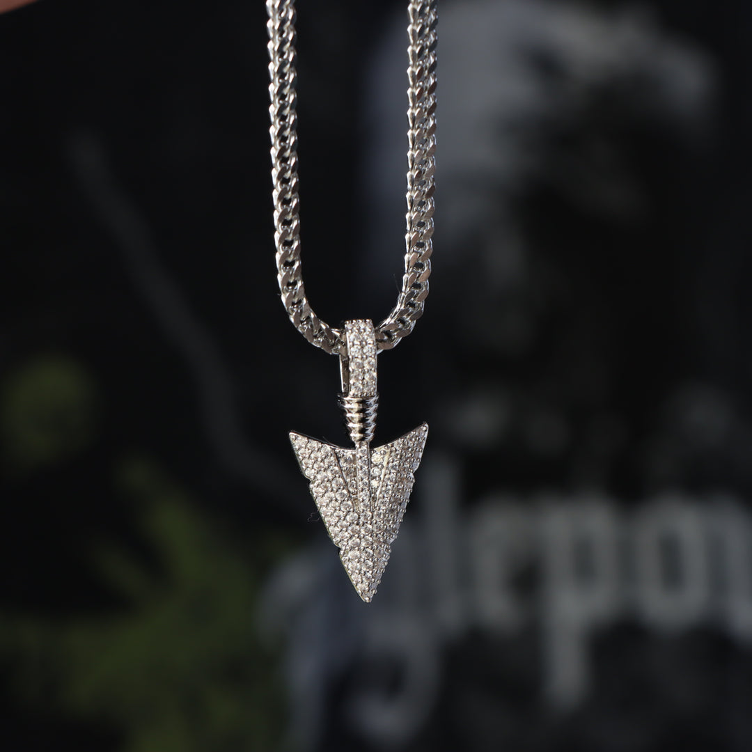 Moissanite Arrowhead Pendant in Vermeil