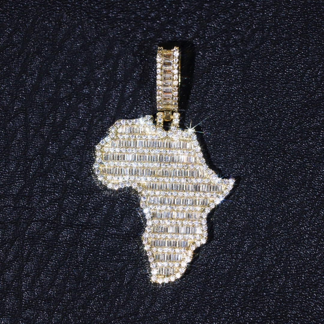 Baguette Moissanite Africa Pendant