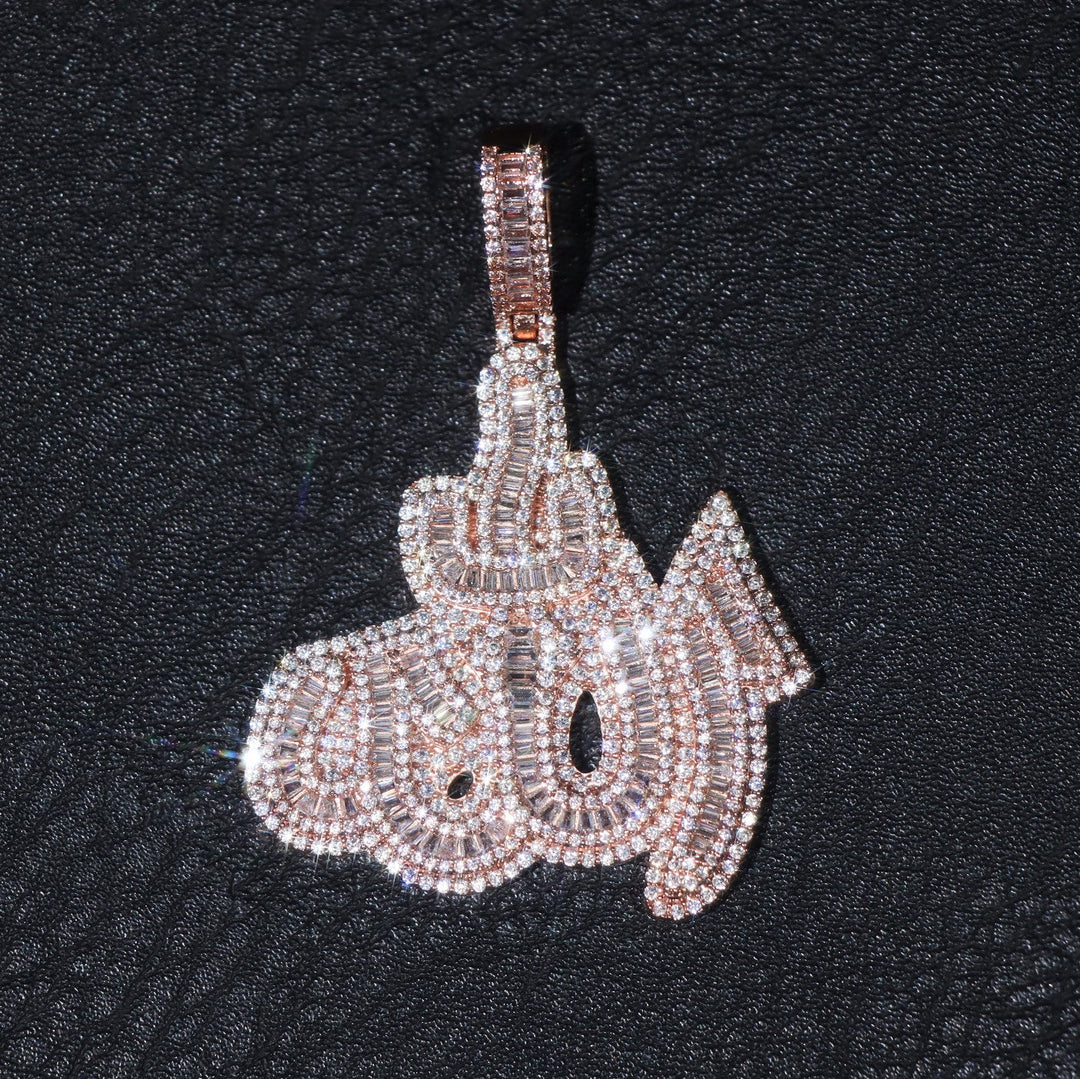 Baguette Moissanite Allah Pendant