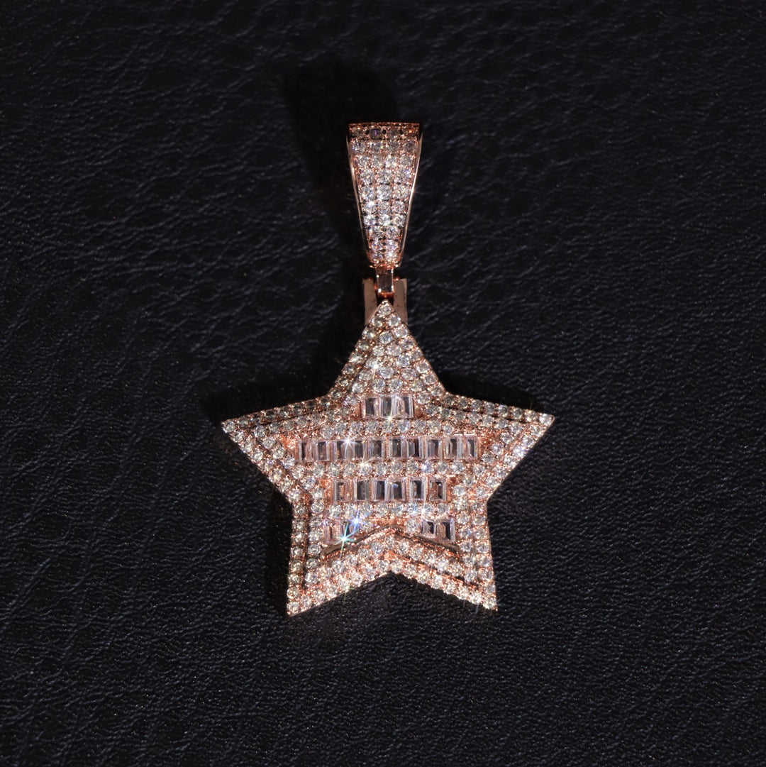 Baguette Diamond Star Pendant