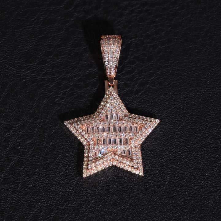 Baguette Diamond Star Pendant