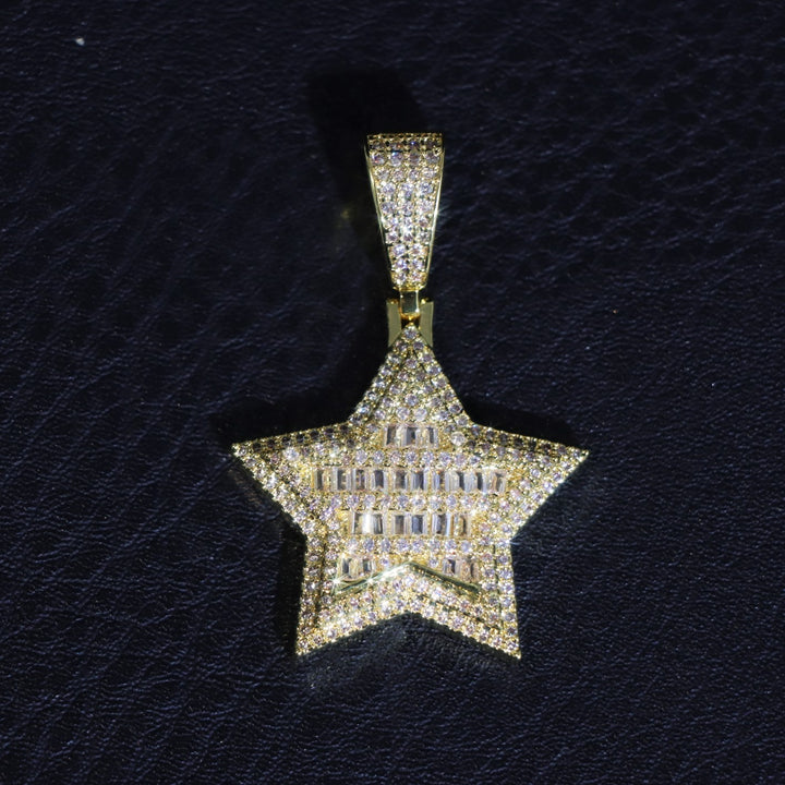 Baguette Diamond Star Pendant