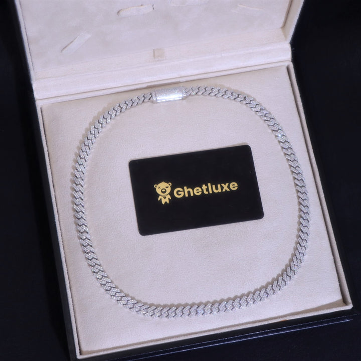 14 mm zweireihiges kubanisches Gliederarmband in Weißgold