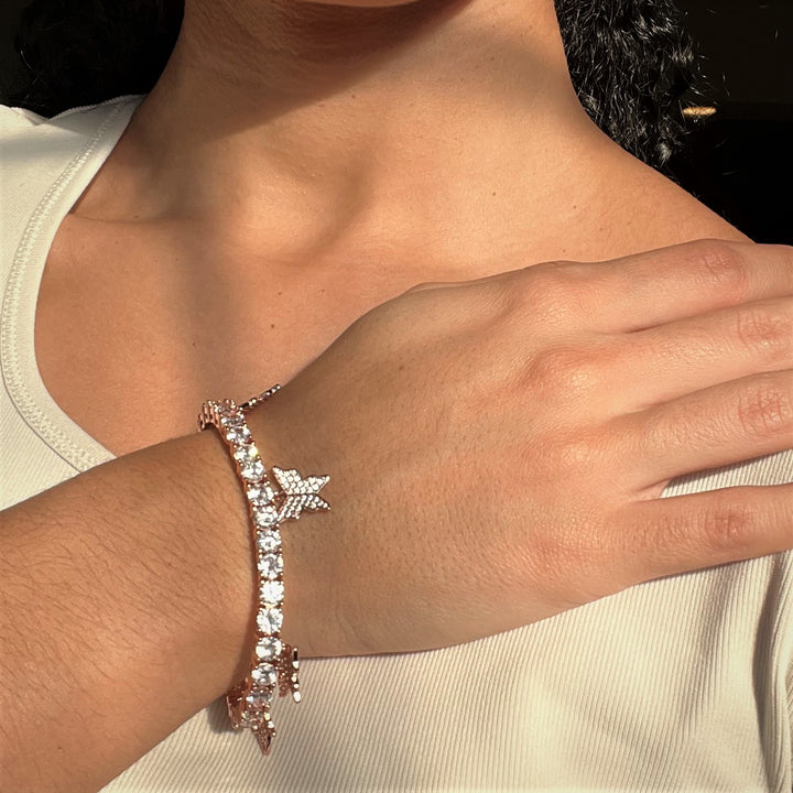 5mm Butterfly Tennis Bracelet in Rose Gold