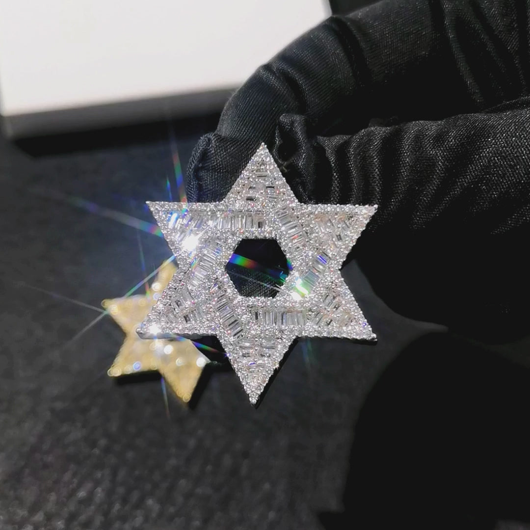 Baguette Hexagram Pendant