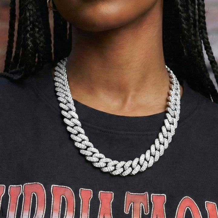 Moissanite 10mm 2-Row Cuban Chain