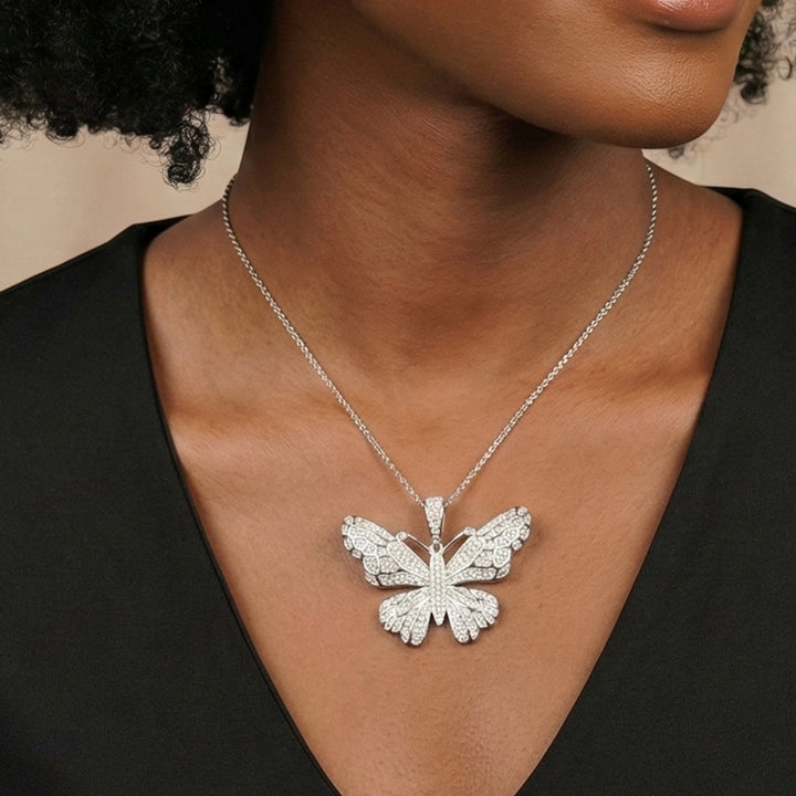 Moissanite Butterfly Pendant Necklace