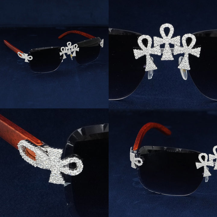 Moissanite Iced Ankh Sunglasses