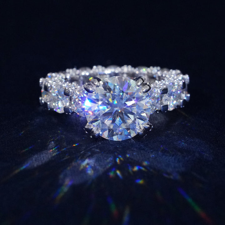 13.25Ctw Round Cut Moissanite Engagement Ring