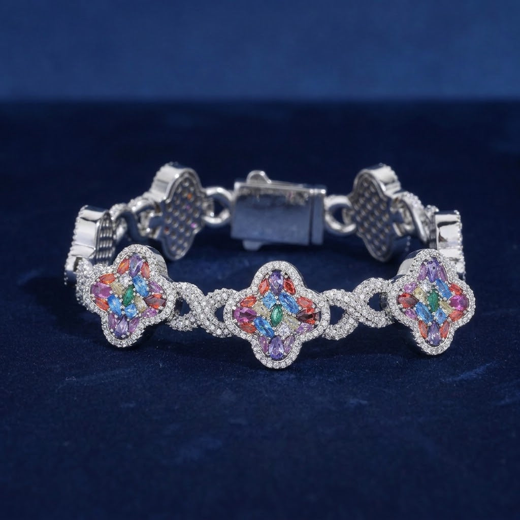 11mm Diamond Clover Inifity Bracelet