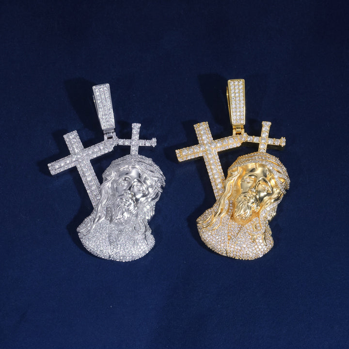 Iced-Out Jesus Cross Pendant