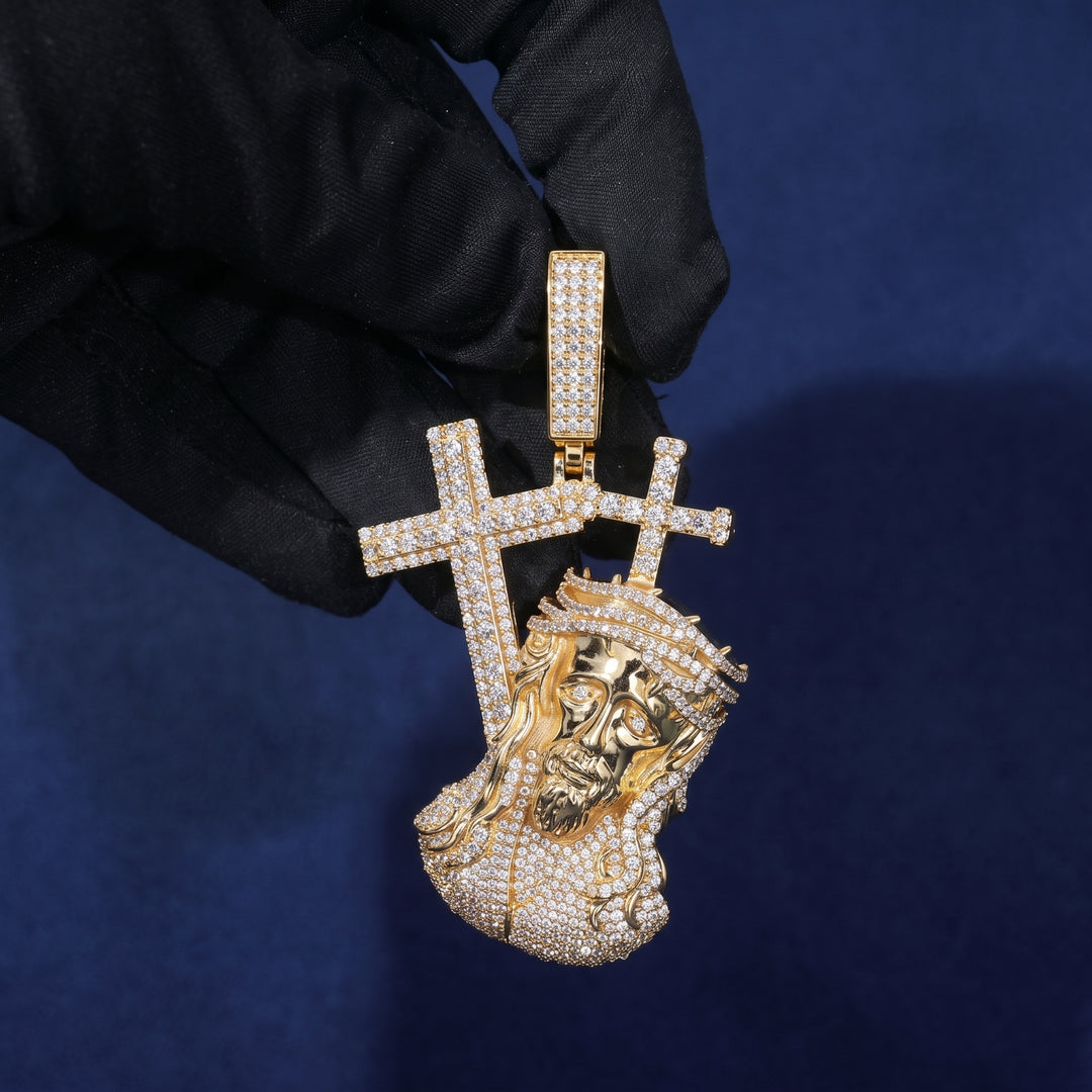 Iced-Out Jesus Cross Pendant