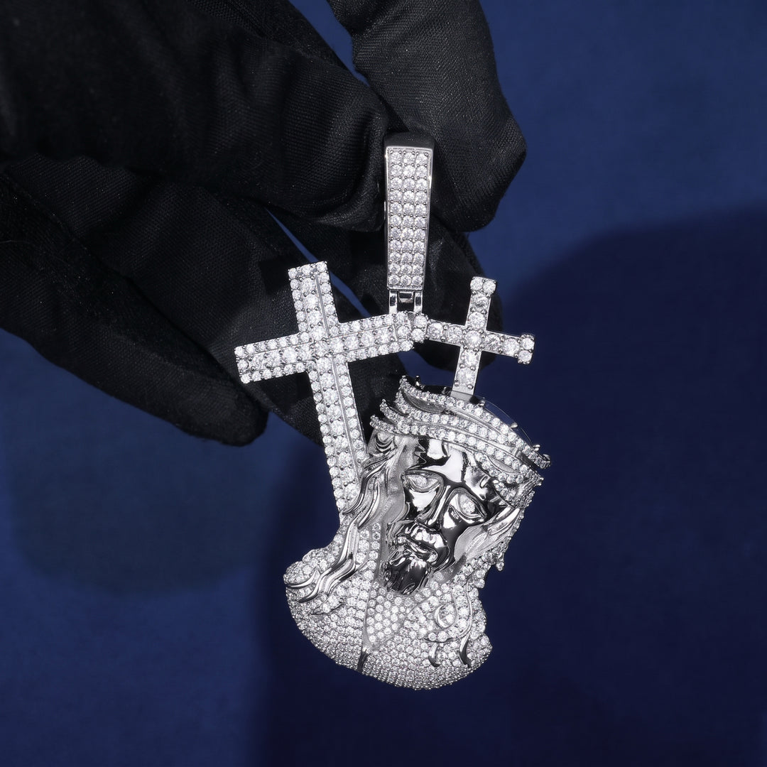 Iced-Out Jesus Cross Pendant