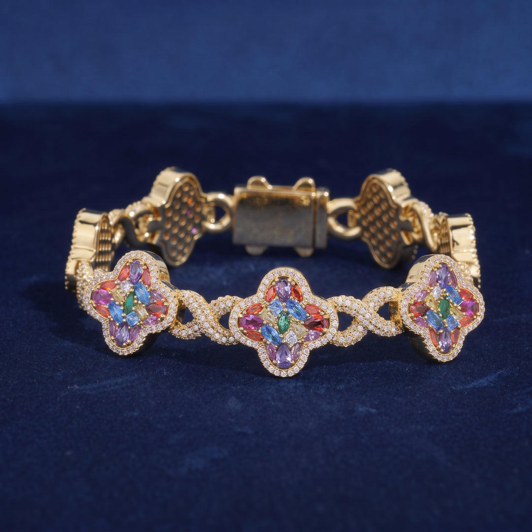 11mm Diamond Clover Inifity Bracelet