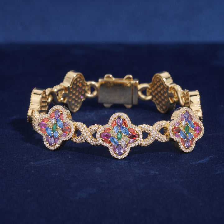 11mm Diamond Clover Inifity Bracelet