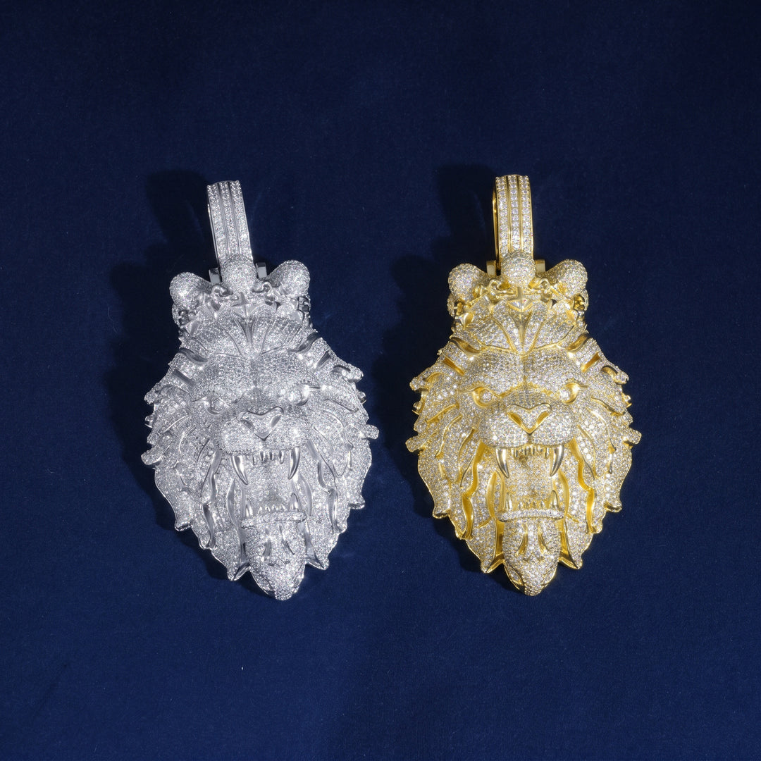 Iced-Out Lion Head Pendant