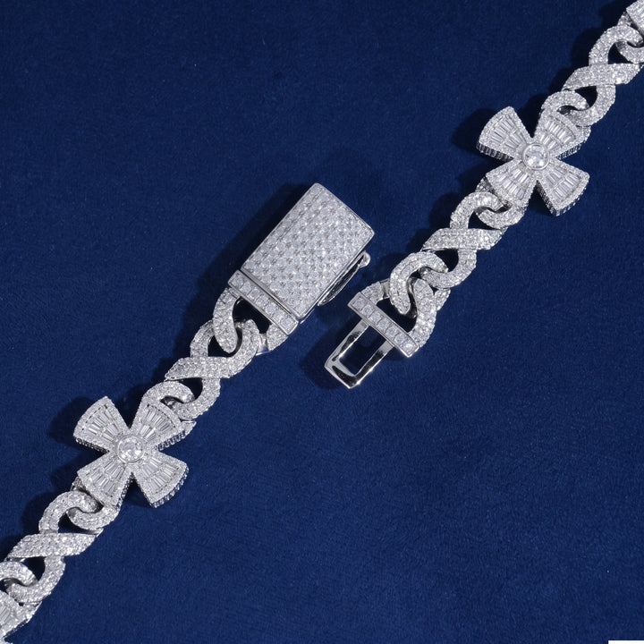 Baguette Iced Cross Infinity Cuban Link Chain